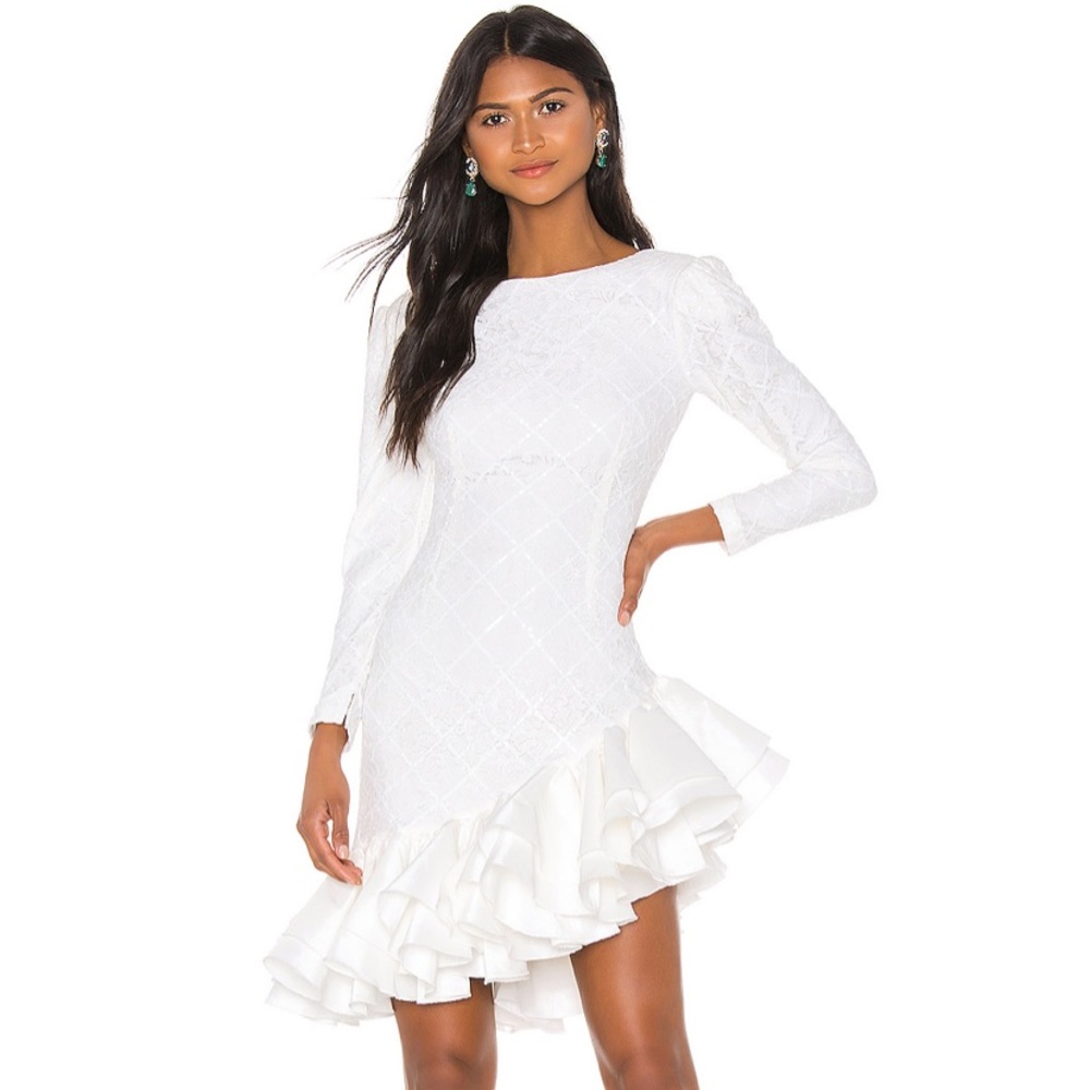Retrofete White Asymmetrical Dress